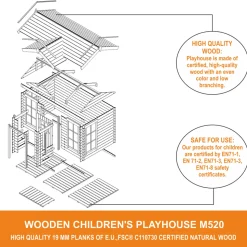 TIMBELA - Maison en bois pour enfants - 2.63 m2 - 241 x 187 cm - M520