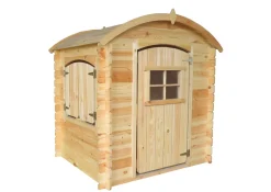 TIMBELA - Maison en bois pour enfants - 1.1m2 - 112 x 146 cm - avec plancher - M505
