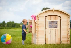 TIMBELA - Maison en bois pour enfants - 1.1m2 - 112 x 146 cm - avec plancher - M505
