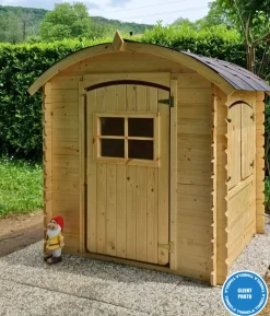 TIMBELA - Maison en bois pour enfants - 1.1m2 - 112 x 146 cm - avec plancher - M505