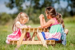 TIMBELA - Table enfant en bois – table et chaise enfant - 90x90xh50 cm - M018-1