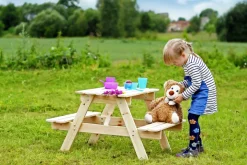 TIMBELA - Table enfant en bois – table et chaise enfant - 81x60xh50 cm - m012-1