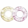 TOILINUX - 2 bouées gonflables glitter - diam. 119 cm - rose et doré