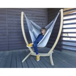 TROPICAL INFLUENCES - Hamac chaise avec support paquito 3 gris xl