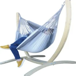 TROPICAL INFLUENCES - Hamac chaise avec support paquito 3 gris xl