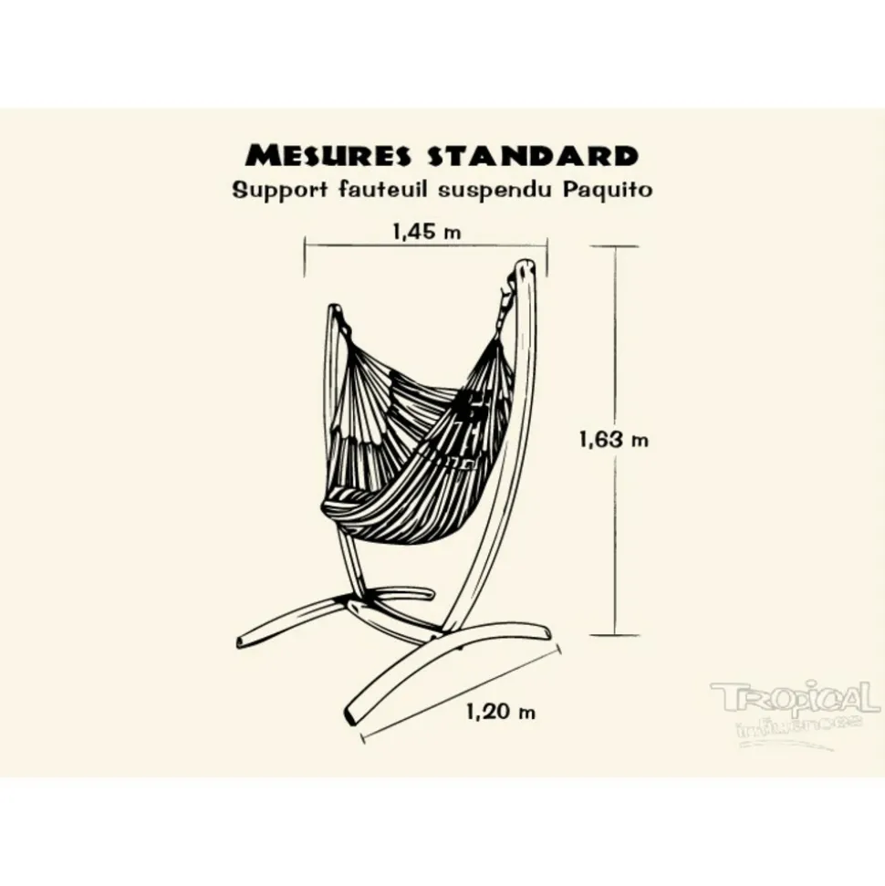 TROPICAL INFLUENCES - Support paquito avec hamac-chaise poligono noir xl