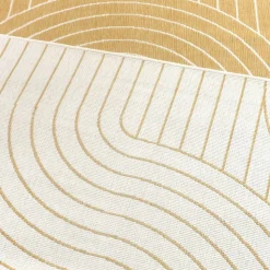 UNAMOURDETAPIS - Tapis extérieur, kilim reversible 200x290 bc reversible jaune et crème