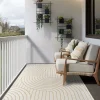 UNAMOURDETAPIS - Tapis extérieur, kilim reversible 120x170 bc reversible jaune et crème
