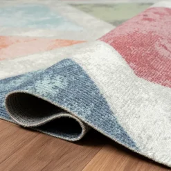 UNAMOURDETAPIS - Tapis extérieur 120x160 tissé kilim bleu et orange soyeux d