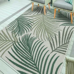 UNAMOURDETAPIS - Tapis extérieur 160x220 tissé kilim vert et vert clair greenleaf