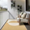 UNAMOURDETAPIS - Tapis extérieur, kilim reversible 200x290 lyn2 aq reversible jaune