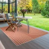UNAMOURDETAPIS - Tapis extérieur, kilim reversible 240x340 lyn2 v reversible terracota et crème