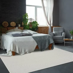 UNAMOURDETAPIS - Tapis extérieur 120x170 tissé kilim crème extuni