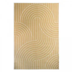 UNAMOURDETAPIS - Tapis extérieur, kilim reversible 200x290 lyn2 u reversible jaune et crème