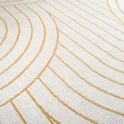 UNAMOURDETAPIS - Tapis extérieur, kilim reversible 200x290 lyn2 u reversible jaune et crème