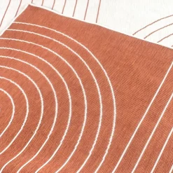 UNAMOURDETAPIS - Tapis extérieur, kilim reversible 200x290 an reversible terracota et crème