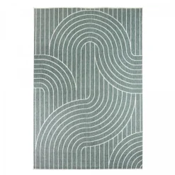 UNAMOURDETAPIS - Tapis extérieur, kilim reversible 200x290 lyn2 u reversible vert et crème
