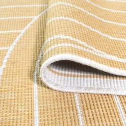 UNAMOURDETAPIS - Tapis extérieur, kilim reversible 120x170 lyn2 u reversible jaune et crème