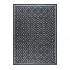 UNAMOURDETAPIS - Tapis extérieur 120x170 tissé kilim bleu babta