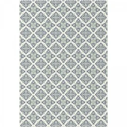 UNAMOURDETAPIS - Tapis extérieur 200x290 tissé kilim vert et bleu casada 7