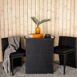 VENTURE HOME - Ensemble table et 2 chaises en résine tressée savanna