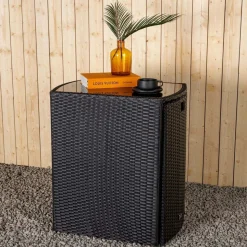 VENTURE HOME - Ensemble table et 2 chaises en résine tressée savanna