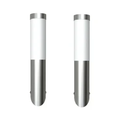 VIDAXL - Applique murale d'extérieur 2 pcs acier inoxydable
