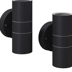 VIDAXL - Applique murale led d'extérieur 2 pcs acier inoxydable haut bas