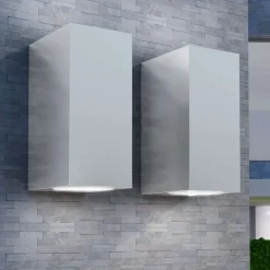 VIDAXL - Appliques murales d'extérieur 2 pcs carré vers le bas/haut
