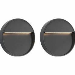 VIDAXL - Appliques murales à led d'extérieur 2 pcs 3 w noir rond