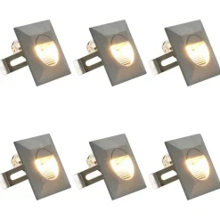 VIDAXL - Appliques murales led d'extérieur 6 pcs 5 w argenté carré