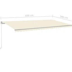 VIDAXL - Auvent automatique capteur de vent/led 6x3 m crème