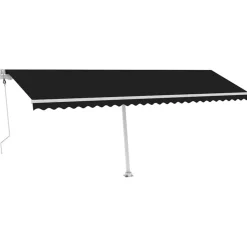 VIDAXL - Auvent automatique capteur de vent et led 600x300 cm anthracite