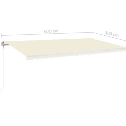 VIDAXL - Auvent automatique avec capteur de vent et led 600x300 cm crème
