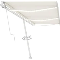 VIDAXL - Auvent automatique avec capteur de vent et led 600x300 cm crème