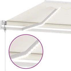 VIDAXL - Auvent automatique avec capteur de vent et led 600x300 cm crème