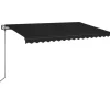 VIDAXL - Auvent automatique capteur de vent et led 400x350 cm anthracite
