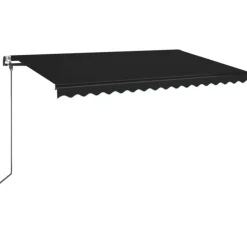 VIDAXL - Auvent automatique capteur de vent et led 400x350 cm anthracite