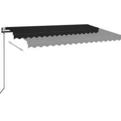 VIDAXL - Auvent automatique capteur de vent et led 400x350 cm anthracite