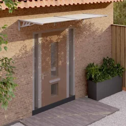 VIDAXL - Auvent de porte gris et transparent 239x90 cm polycarbonate