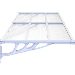 VIDAXL - Auvent de porte gris et transparent 239x90 cm polycarbonate