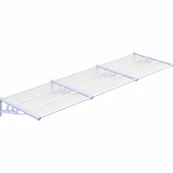 VIDAXL - Auvent de porte gris et transparent 297,5x90 cm polycarbonate