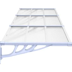 VIDAXL - Auvent de porte gris et transparent 297,5x90 cm polycarbonate