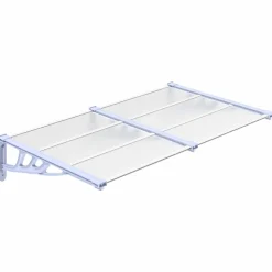 VIDAXL - Auvent de porte gris et transparent 152,5x90 cm polycarbonate