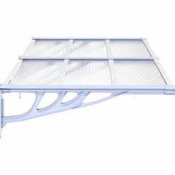 VIDAXL - Auvent de porte gris et transparent 152,5x90 cm polycarbonate