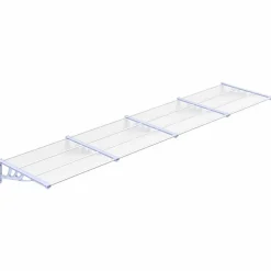 VIDAXL - Auvent de porte gris et transparent 396x90 cm polycarbonate