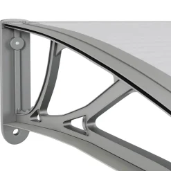 VIDAXL - Auvent de porte gris 150x100 cm polycarbonate