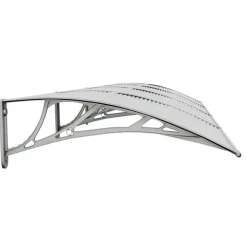 VIDAXL - Auvent de porte gris et transparent 350x75 cm polycarbonate