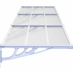 VIDAXL - Auvent de porte gris et transparent 358,5x90 cm polycarbonate