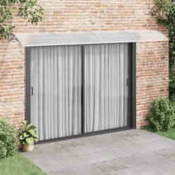 VIDAXL - Auvent de porte gris et transparent 400x75 cm polycarbonate
